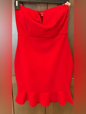 Guess Red Strapless Dress